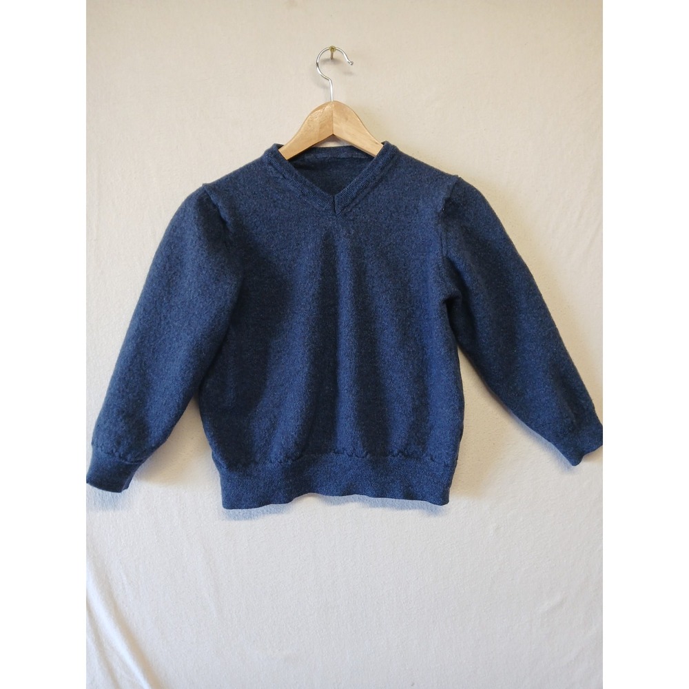 Kids Wool V Neck Sweater Navy Preppy Old Money Academia Quiet Luxery